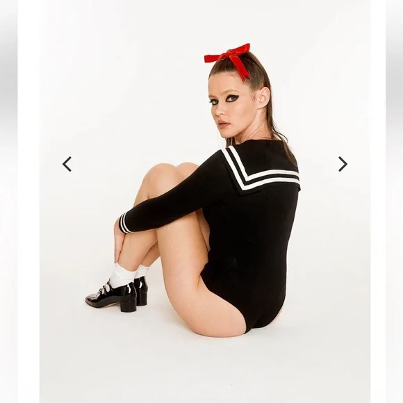 Black Sailor Bodysuit - Picture 2 of 7